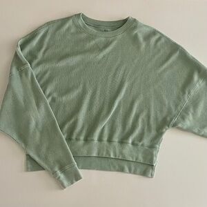 Pale Green SO Thermal Crop Top with Side Vents